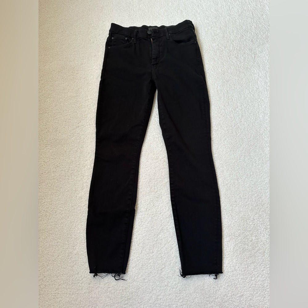 MOTHER The Looker High Waist Frayed Ankle Jeans